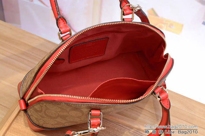 COACH蔻馳 原單級別 配頭層牛皮 coach蔻馳貝殼包 37249 手提斜挎包  Chz1555